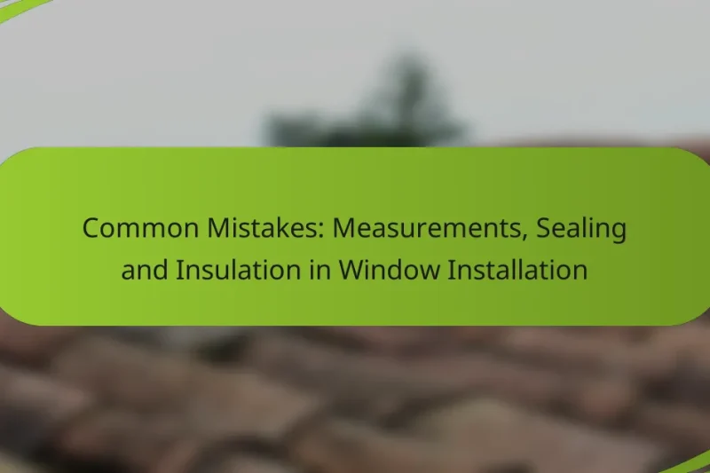 Common Mistakes: Measurements, Sealing and Insulation in Window Installation