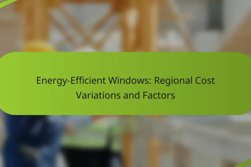Energy-Efficient Windows: Regional Cost Variations and Factors