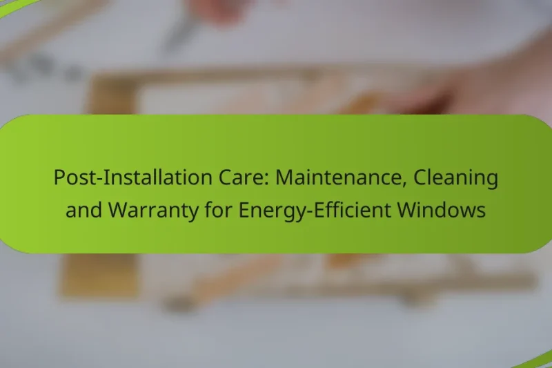 Post-Installation Care: Maintenance, Cleaning and Warranty for Energy-Efficient Windows