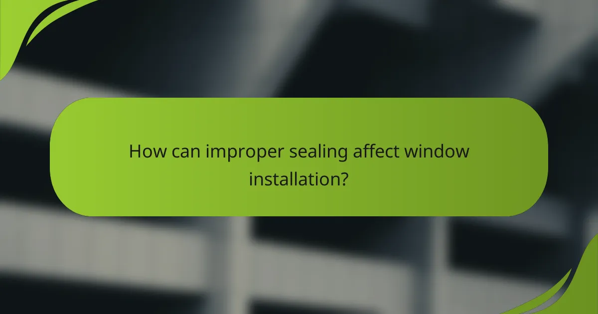 How can improper sealing affect window installation?