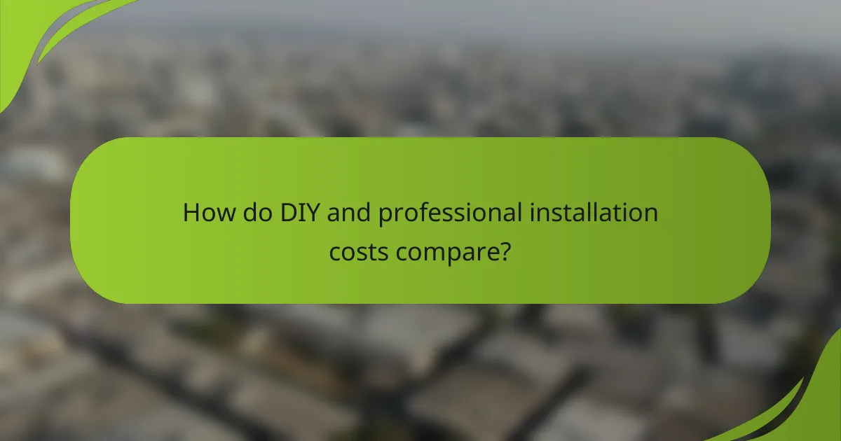 How do DIY and professional installation costs compare?
