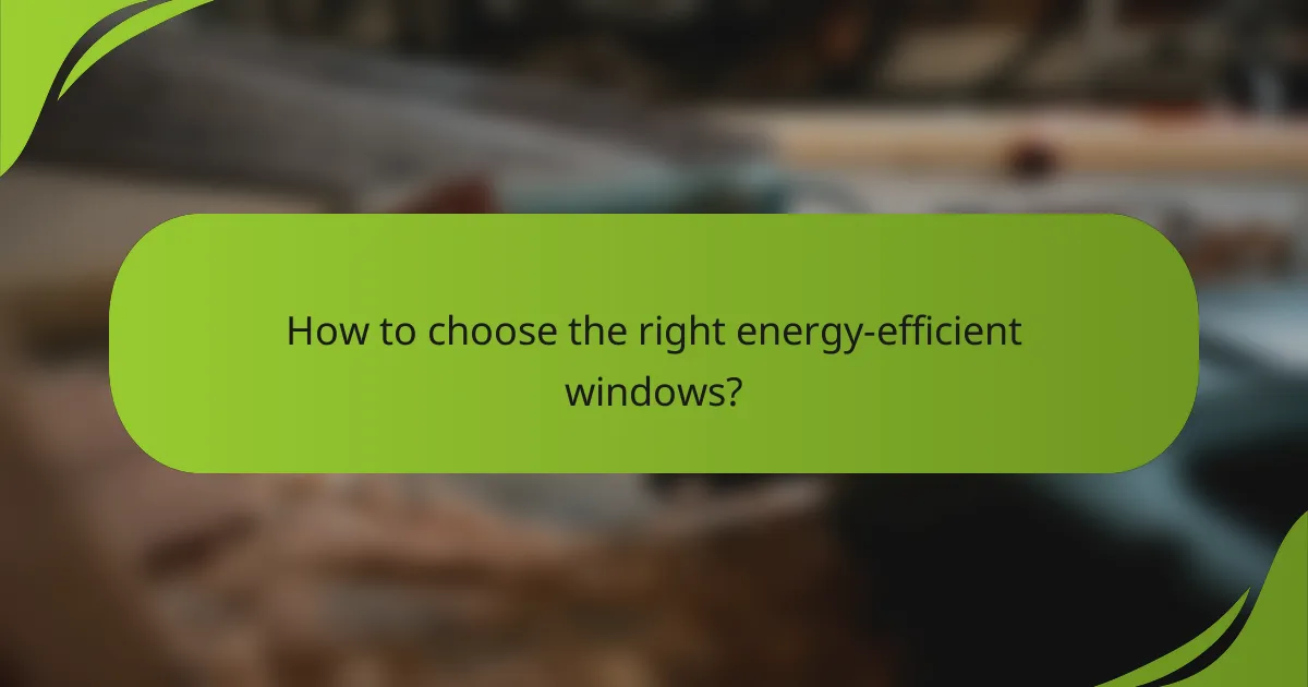 How to choose the right energy-efficient windows?
