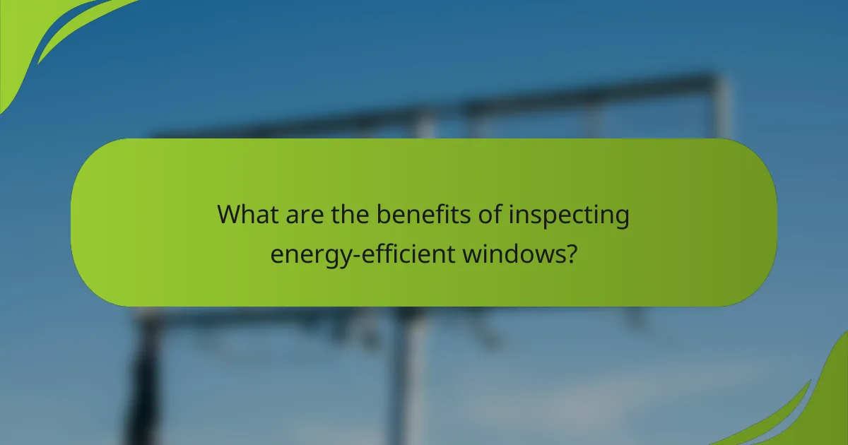 What are the benefits of inspecting energy-efficient windows?