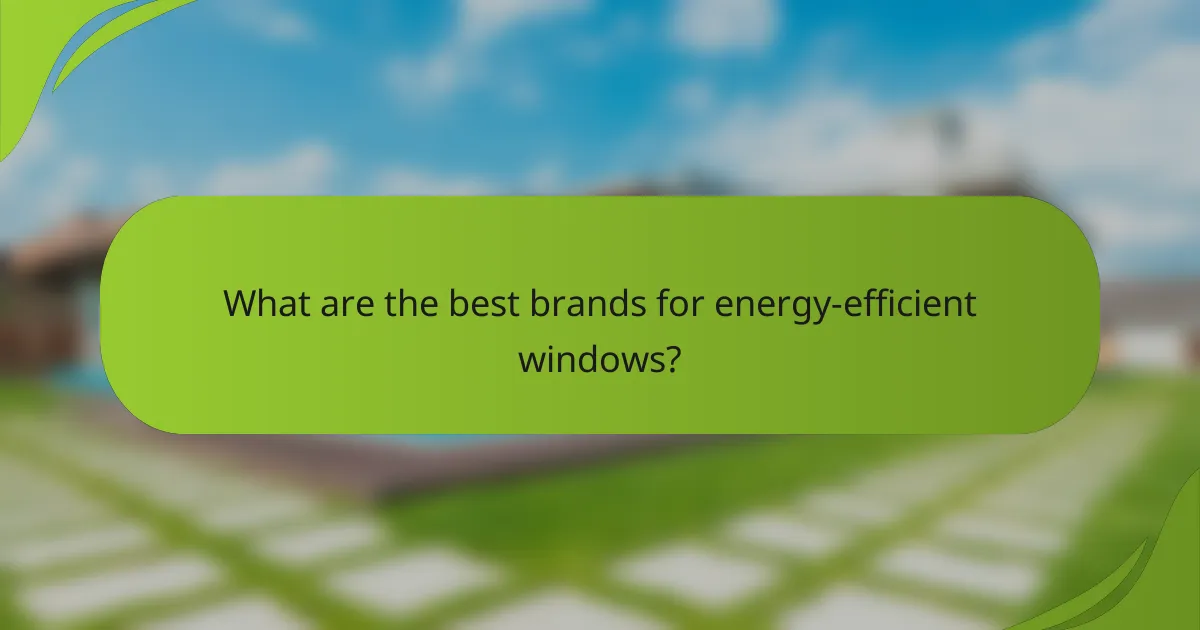 What are the best brands for energy-efficient windows?