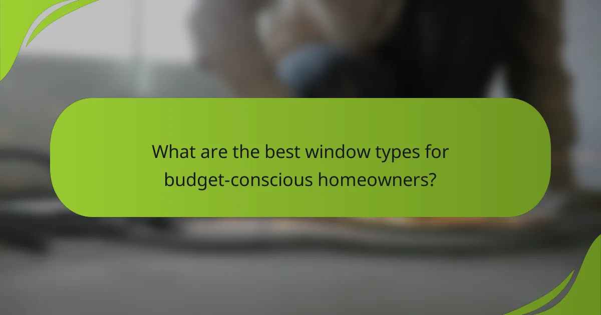 What are the best window types for budget-conscious homeowners?