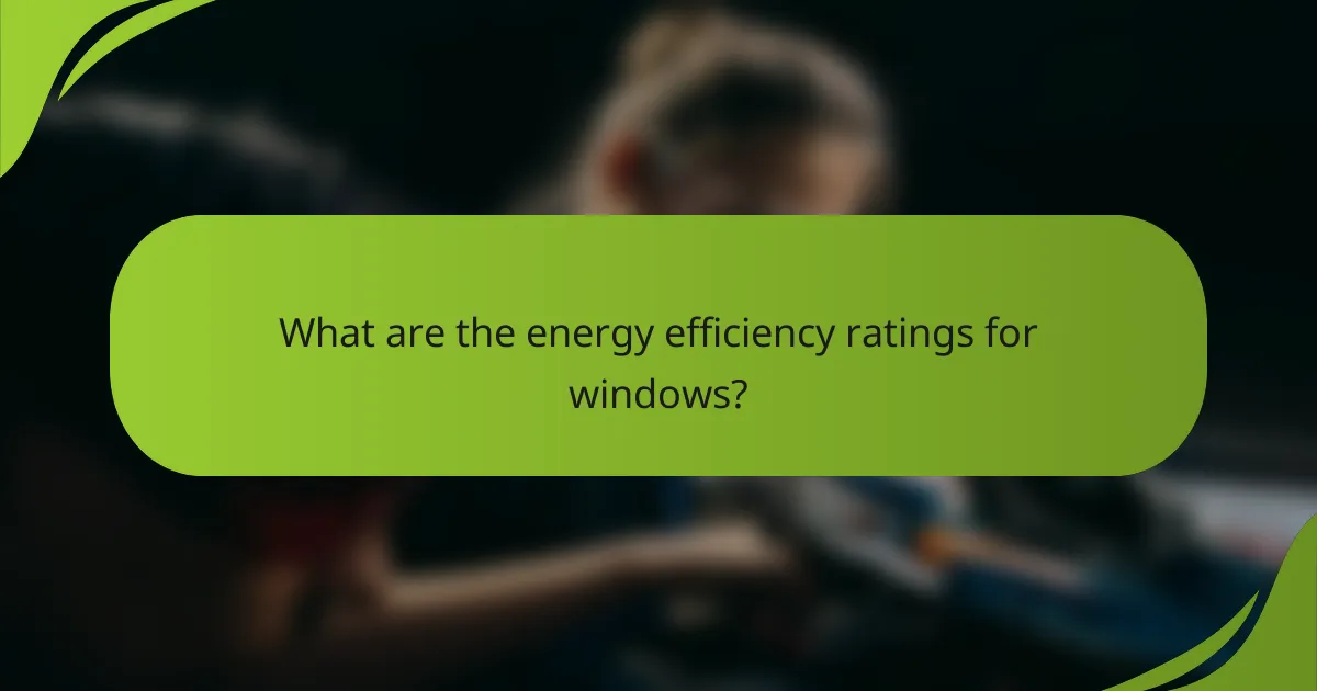 What are the energy efficiency ratings for windows?