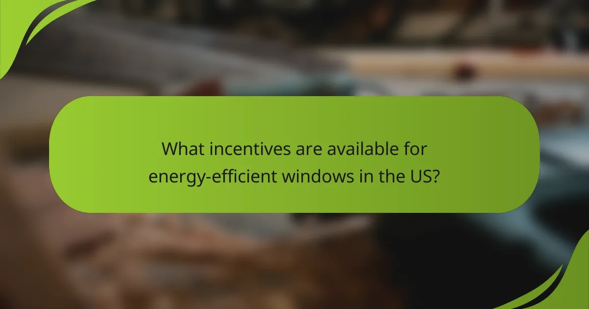 What incentives are available for energy-efficient windows in the US?