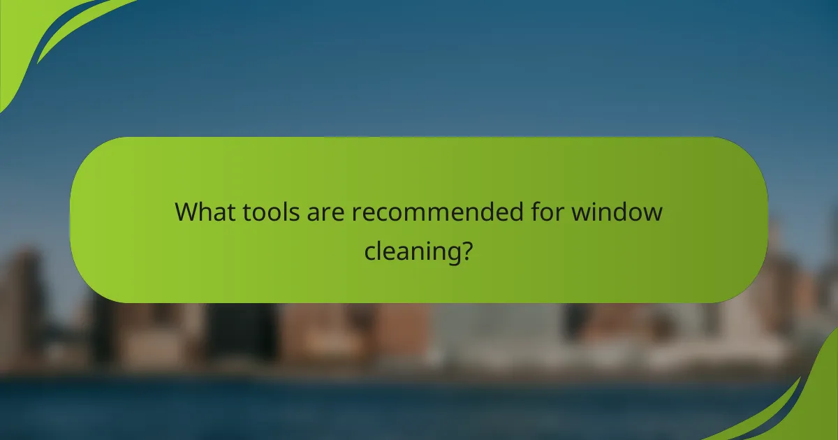What tools are recommended for window cleaning?